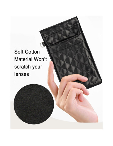 Estuche Doble para Gafas WAWOHERRNS Negro - Suave y Espacioso