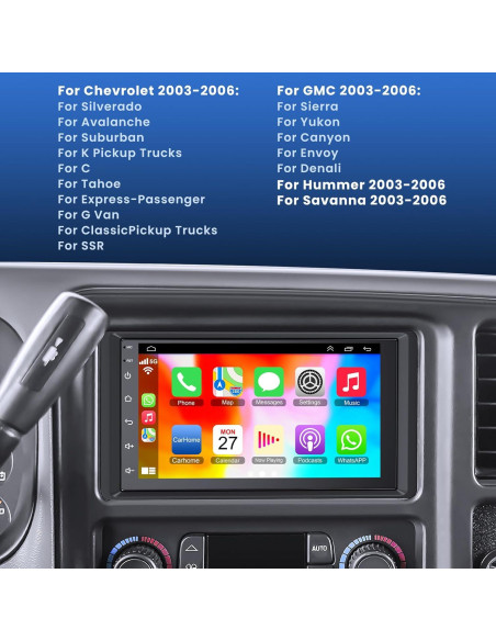 Estéreo de Coche Electrosmart Android 13 7" GPS para Chevy Estéreo de Coche Electrosmart Android 13 7" GPS para Chevy