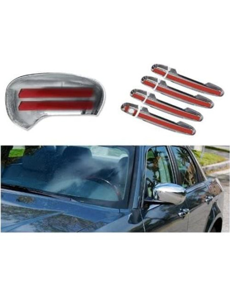 Mango de puerta cromado y cubierta de espejo Spec-D Tuning para Chrysler 300 300C 2005-2010 y Dodge Magnum 2005-2008 Mango de puerta cromado y cubierta de espejo Spec-D Tuning para Chrysler 300 300C 2005-2010 y Dodge Magnum 2005-2008