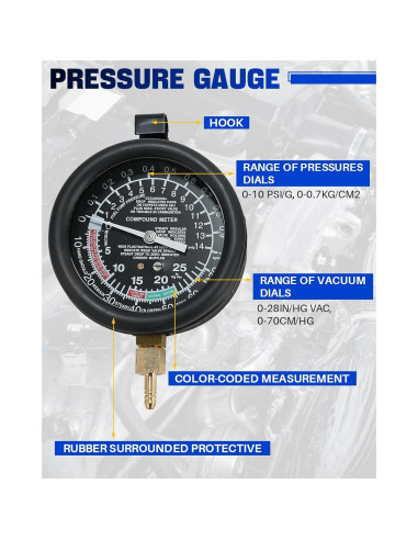 Kit Medidor de Vacío y Bomba de Combustible DASBET 10 PSI