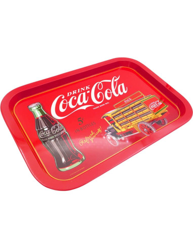 Bandeja Decorativa Coca Cola La Caja de Lata 34x23 cm Roja