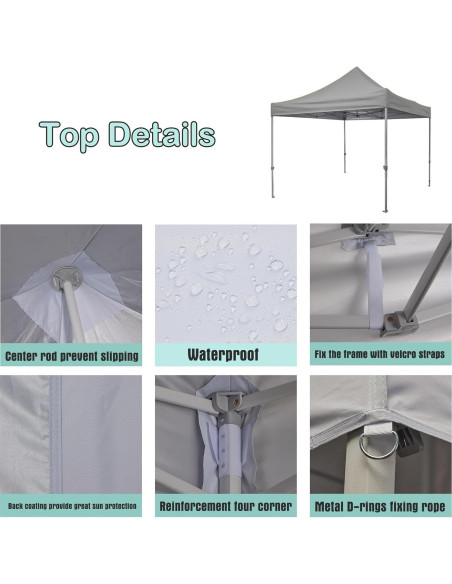 Cubierta de toldo NINAT 3x3m impermeable y UV Gris Cubierta de toldo NINAT 3x3m impermeable y UV Gris