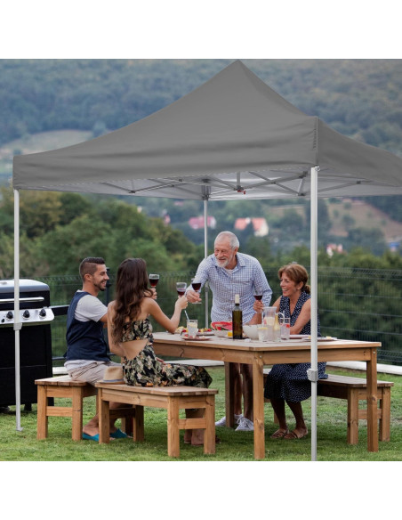 Cubierta de toldo NINAT 3x3m impermeable y UV Gris Cubierta de toldo NINAT 3x3m impermeable y UV Gris