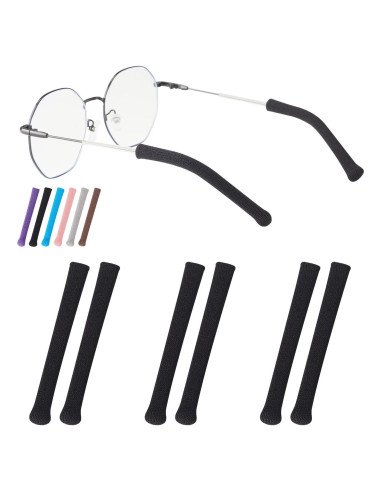 Cojines para orejas de gafas Omnful, 5 pares negros, algodón suave