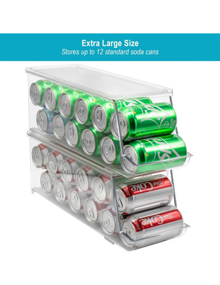Organizador de Latas Sorbus Paquete de 2 Apilable 12 Latas Organizador de Latas Sorbus Paquete de 2 Apilable 12 Latas