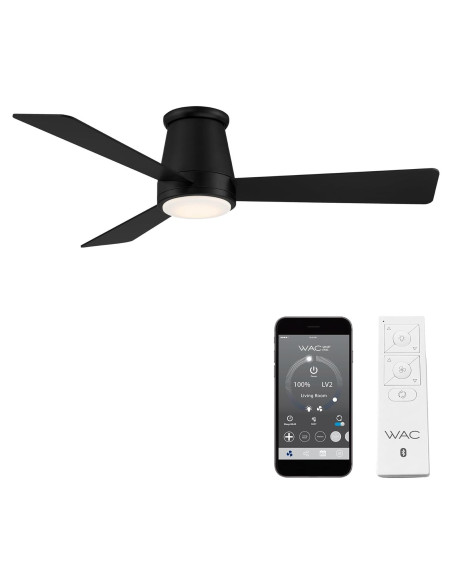 Ventilador de Techo Inteligente WAC Hug 132 cm Negro LED Ventilador de Techo Inteligente WAC Hug 132 cm Negro LED