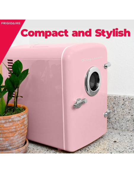 Refrigerador Mini Frigidaire Retro 4L Rosa con Altavoz Bluetooth Refrigerador Mini Frigidaire Retro 4L Rosa con Altavoz Bluetooth