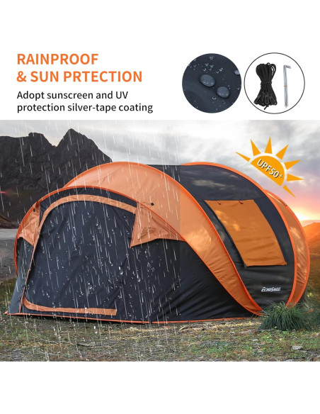 Carpa Instantánea EchoSmile para 8 Personas, Domo Resistente Carpa Instantánea EchoSmile para 8 Personas, Domo Resistente