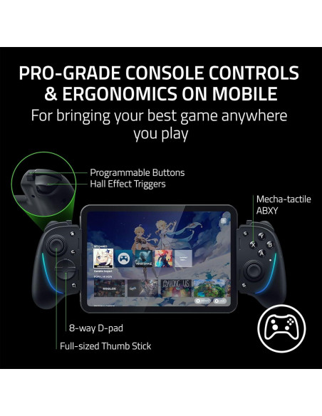 Controlador Razer Kishi Ultra para Android e iPhone - Ergonomía Pro Controlador Razer Kishi Ultra para Android e iPhone - Ergonomía Pro
