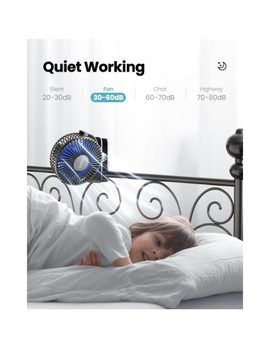 Ventilador Portátil Clip Gaiatop CF40 3 Velocidades 360