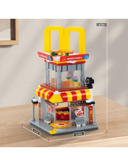 Conjunto de Bloques de Construcción Hamburguesería HIGH GODO 244 Piezas Conjunto de Bloques de Construcción Hamburguesería HIGH GODO 244 Piezas