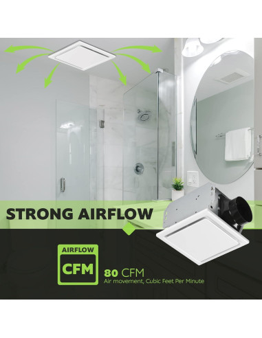 Ventilador de Baño Homewerks 7140-80 80 CFM Blanco