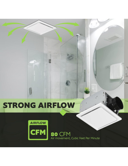 Ventilador de Baño Homewerks 7140-80 80 CFM Blanco Ventilador de Baño Homewerks 7140-80 80 CFM Blanco