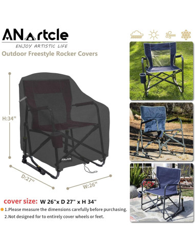 Cubierta de Silla Mecedora Freestyle ANartcle Negra 66x69x86 cm