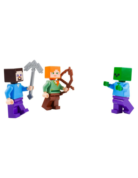 Combo LEGO Minecraft - Minifiguras Steve, Alex y Zombie Combo LEGO Minecraft - Minifiguras Steve, Alex y Zombie