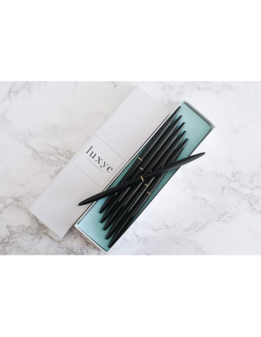 Juego de 6 bolígrafos dorados Luxye con tinta negra - Regalo elegante