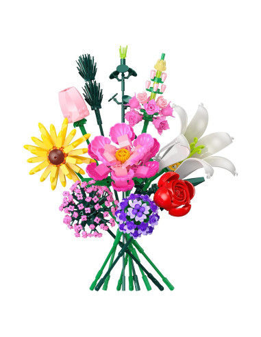 Juego de Construcción de Flores Leyic 699 Piezas Decorativas