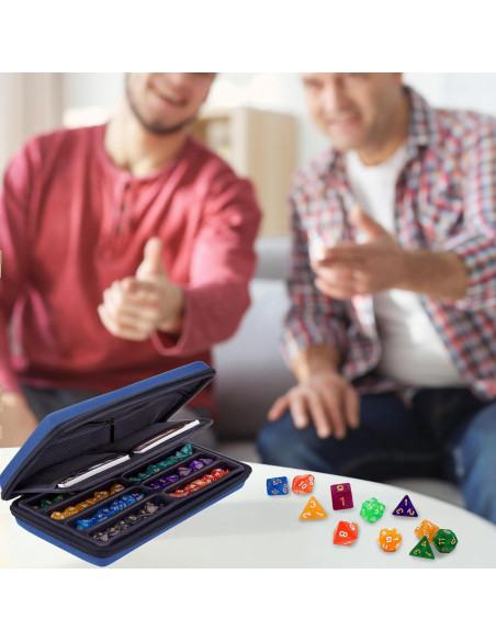 Estuche para Dados DND SIQUK Azul Portátil con Bandeja Estuche para Dados DND SIQUK Azul Portátil con Bandeja