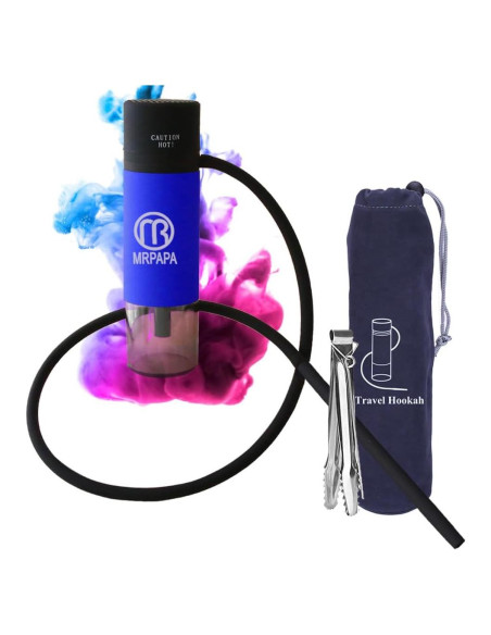 Hookah Portátil MRPAPA Azul, Set Completo para Viajar Hookah Portátil MRPAPA Azul, Set Completo para Viajar