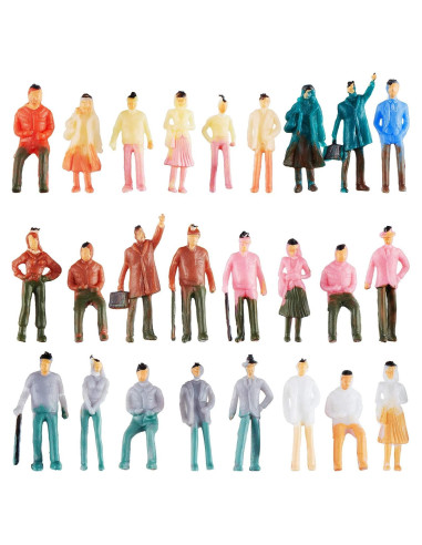 Gejoy 100 Figuras Miniatura 1:75 para Diorama Plástico