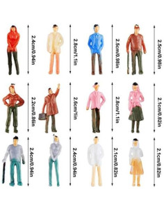 Gejoy 100 Figuras Miniatura 1:75 para Diorama Plástico 2