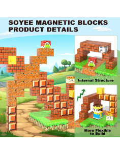 Juego de Bloques Magnéticos Soyee 108 Piezas para Niños 2