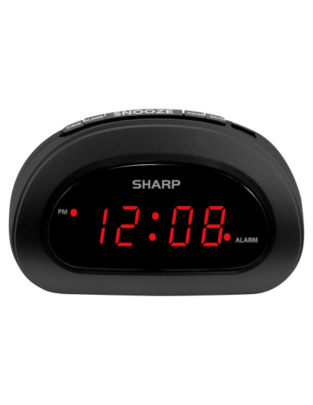 Reloj Despertador Digital SHARP Negro con Snooze y Batería Reloj Despertador Digital SHARP Negro con Snooze y Batería