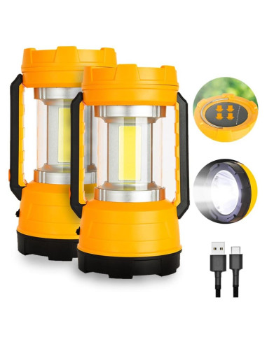 Linterna de Camping LED Prayki 1000 Lúmenes Recargable Amarillo