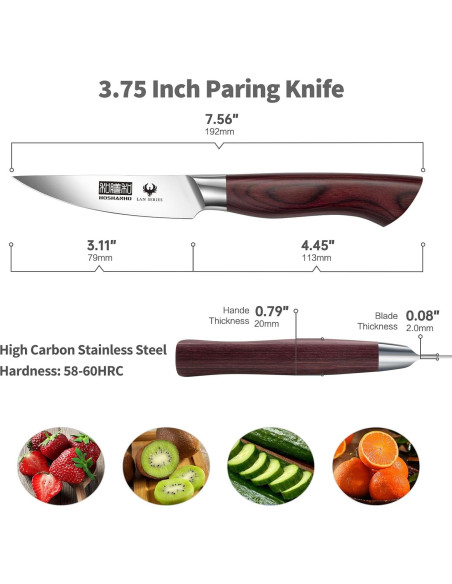 Cuchillo de Pelar HOSHANHO 9.5 cm Acero Inoxidable Mango Madera Cuchillo de Pelar HOSHANHO 9.5 cm Acero Inoxidable Mango Madera