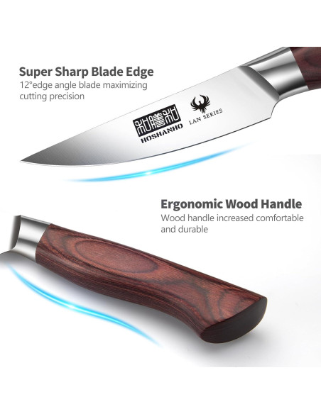 Cuchillo de Pelar HOSHANHO 9.5 cm Acero Inoxidable Mango Madera Cuchillo de Pelar HOSHANHO 9.5 cm Acero Inoxidable Mango Madera