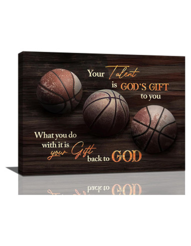 Arte de Pared Baloncesto Lienzo 40x30 cm Decoración Hogar