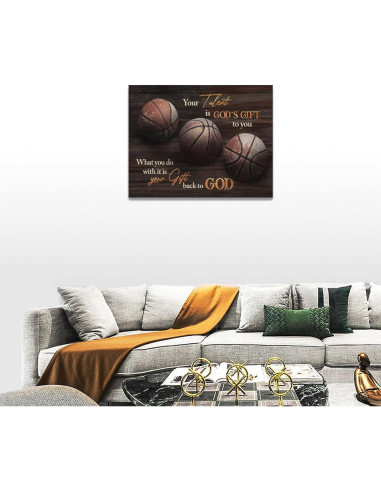 Arte de Pared Baloncesto Lienzo 40x30 cm Decoración Hogar
