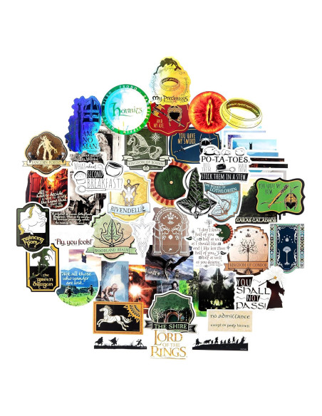 Calcomanías El Señor de los Anillos CON*QUEST 60 Piezas Calcomanías El Señor de los Anillos CON*QUEST 60 Piezas