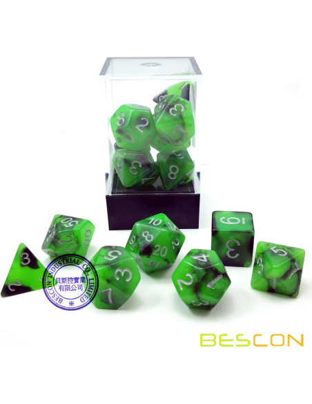 Conjunto de Dados RPG Luminiscentes Bescon 6 Caras Brillantes Conjunto de Dados RPG Luminiscentes Bescon 6 Caras Brillantes