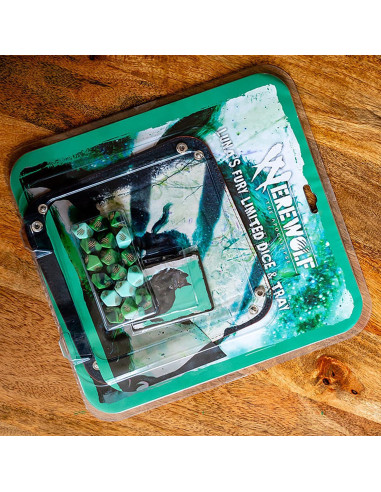 Juego de Dados Werewolf Luna's Fury 17 Dados y Bandeja