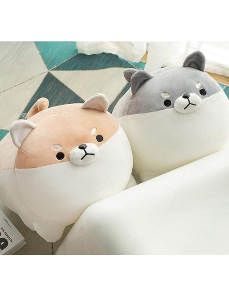 Almohada de peluche Shiba Inu Sofi 40 cm Gris Suave Almohada de peluche Shiba Inu Sofi 40 cm Gris Suave