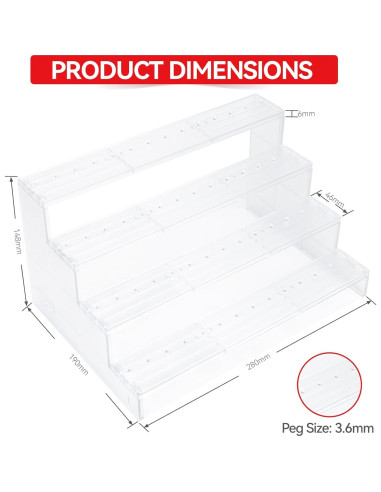 Estante SIXPOINTS para figuras de acción 4 niveles 28x15 cm