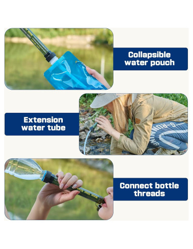 Filtro de Agua Portátil Hoayccom 2 Paquetes Verde Militar