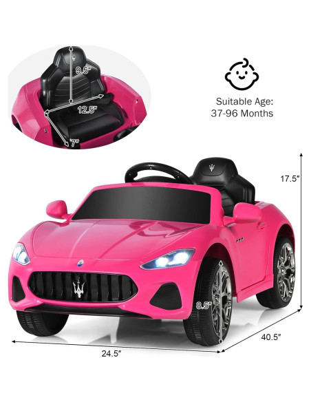 Coche Eléctrico para Niños OLAKIDS Maserati Gran Cabrio Rosa 12V Coche Eléctrico para Niños OLAKIDS Maserati Gran Cabrio Rosa 12V