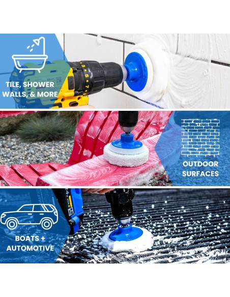 Juego de 7 Cepillos de Taladro RotoScrub para Limpieza Juego de 7 Cepillos de Taladro RotoScrub para Limpieza