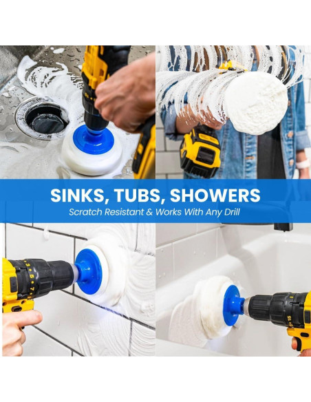 Juego de 7 Cepillos de Taladro RotoScrub para Limpieza Juego de 7 Cepillos de Taladro RotoScrub para Limpieza