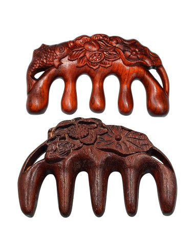 Peine de Madera Tostyles 2PCS Dientes Anchos para Masaje