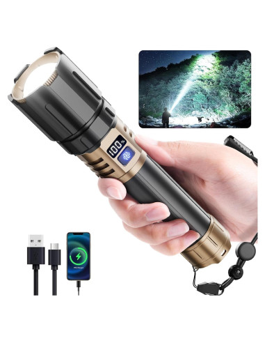 Linterna Táctica LED Sogdeco 6800mAh 5 Modos a Prueba de Agua