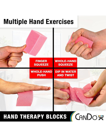 Bloques de Terapia de Mano CanDo - Azul Medio, Paquete de 3 Bloques de Terapia de Mano CanDo - Azul Medio, Paquete de 3