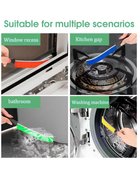 6 Cepillos de Limpieza WDRIGE para Ranuras y Juntas 6 Cepillos de Limpieza WDRIGE para Ranuras y Juntas
