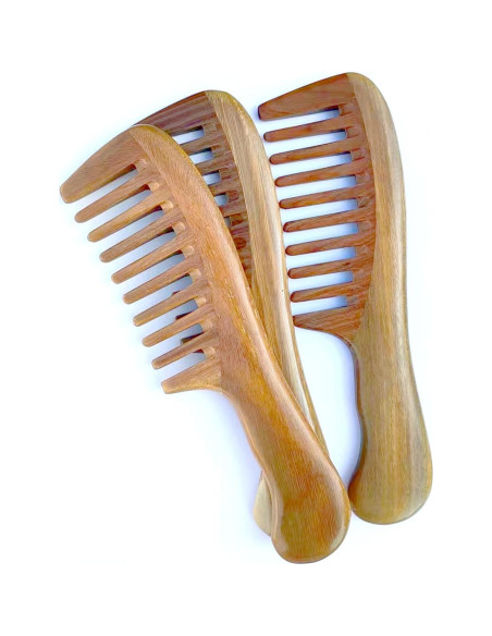 Peine de Madera de Sándalo JIUKUAN 18.29 cm Dientes Anchos Peine de Madera de Sándalo JIUKUAN 18.29 cm Dientes Anchos