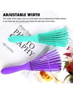 Cepillo Desenredante A.DASHER 2 Piezas Rizado Húmedo Seco 2