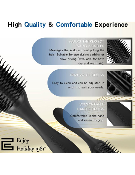 Cepillo Acolchado Enjoy Holiday 1981 2 PCS para Cabello Cepillo Acolchado Enjoy Holiday 1981 2 PCS para Cabello