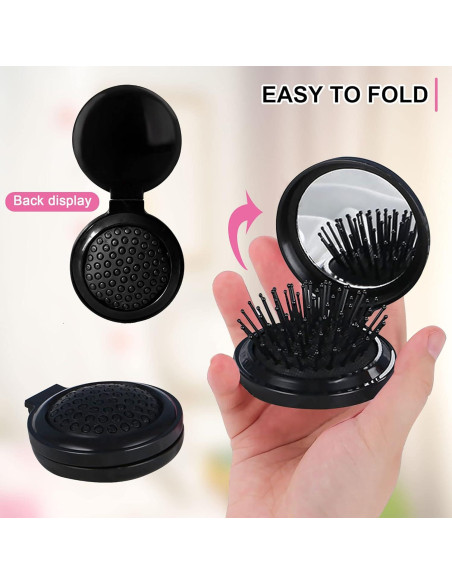 Cepillo de pelo plegable 1st Choice con espejo plata Cepillo de pelo plegable 1st Choice con espejo plata