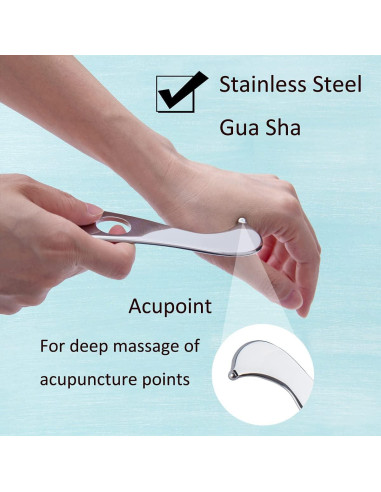 Herramienta Gua Sha Wuyaoyao Acero Inoxidable 9.91 cm